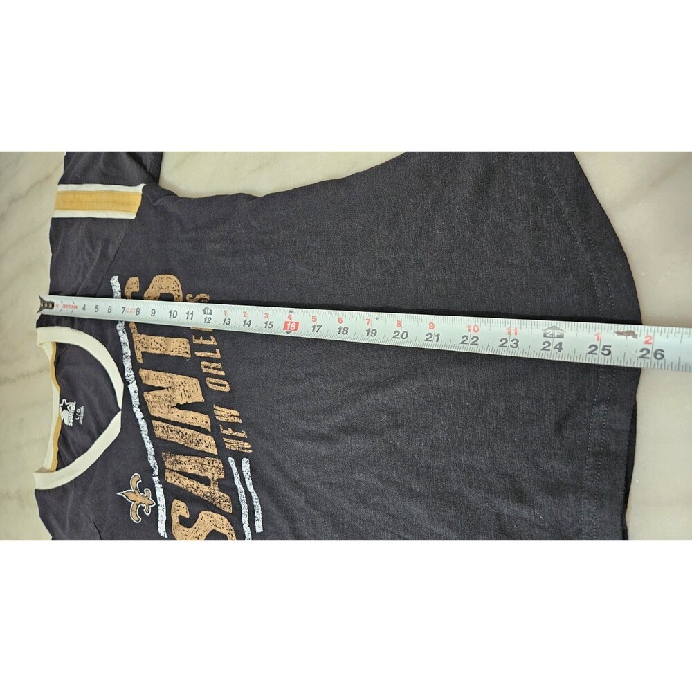 Starter Black Saints Short Sleeves Pullover V-Neck Women’s T-Shirt Size L - Picture 4 of 7